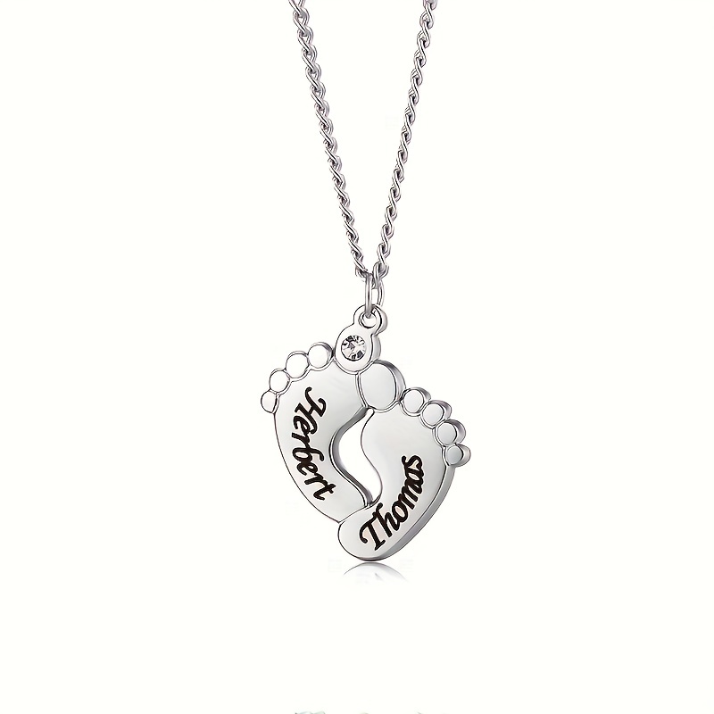 Custom Engraved Name Necklace Zirconia Ankle Pendant Letter Jewelry